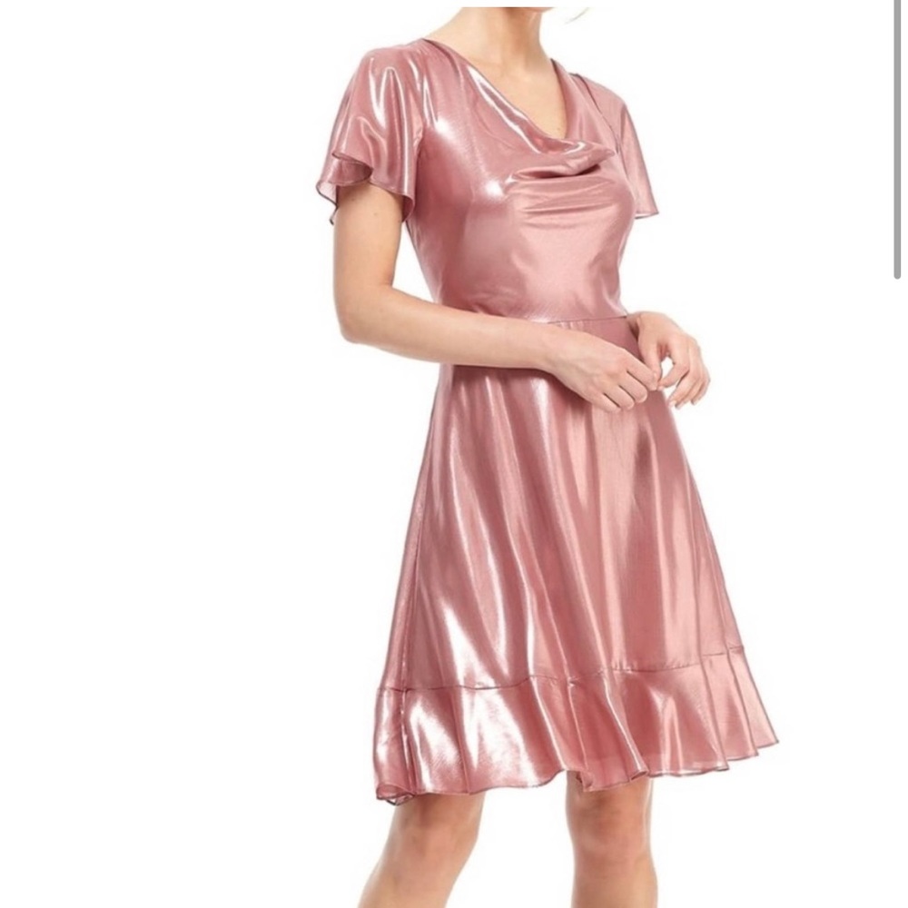 Gal Meets Glam Callista Pink Shimmer Dress, Size 10